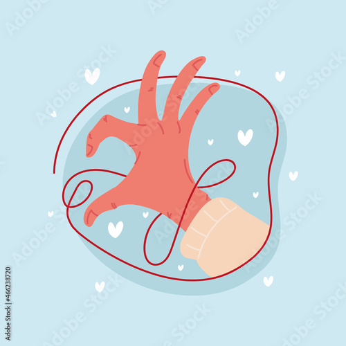 hand with string of destiny