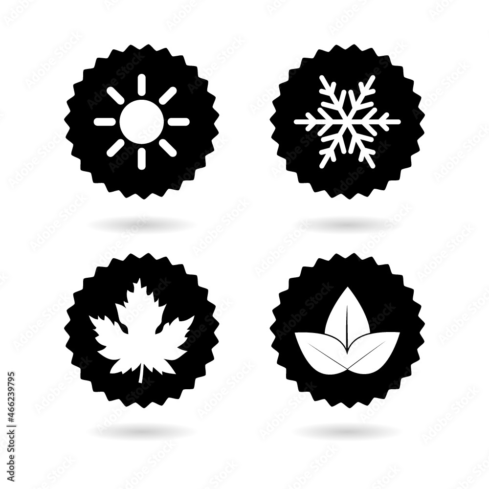 Four seasons icon with shadow Four seasons icon with shadow