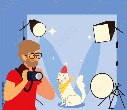 photographer taking photo a dog