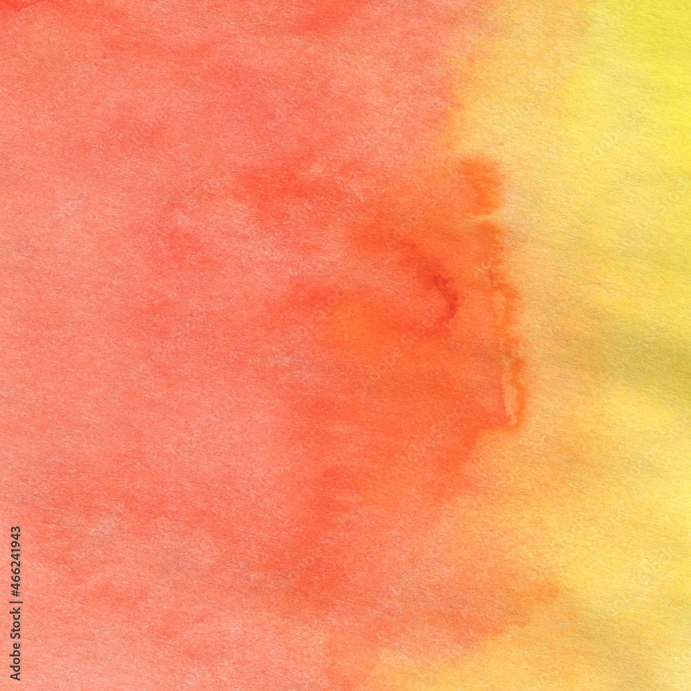 Fototapeta premium Yellow and Red Hand Drawn Watercolor Abstract Background.