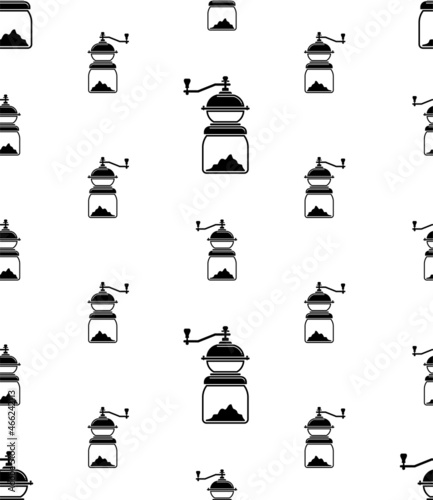 Coffee Grinder Icon Seamless Pattern, Hand Coffee Grinder Icon