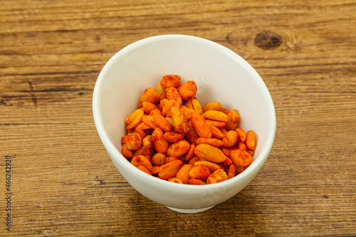 Chili peanut snack in the bowl
