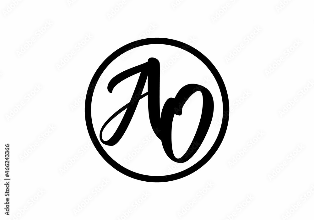Good shape of AO initial letter Good shape of AO initial letter