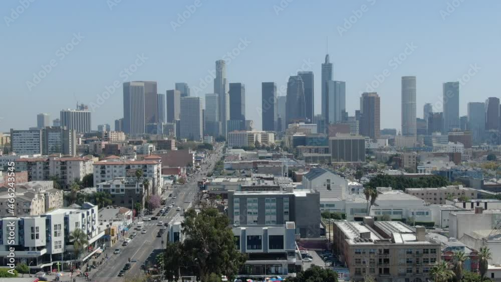 Aerial Los Angeles Downtown and Westlake and Telephoto R California USA Aerial Los Angeles Downtown and Westlake and Telephoto R California USA