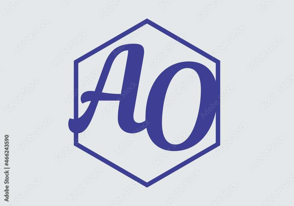 Good shape of AO initial letter Good shape of AO initial letter