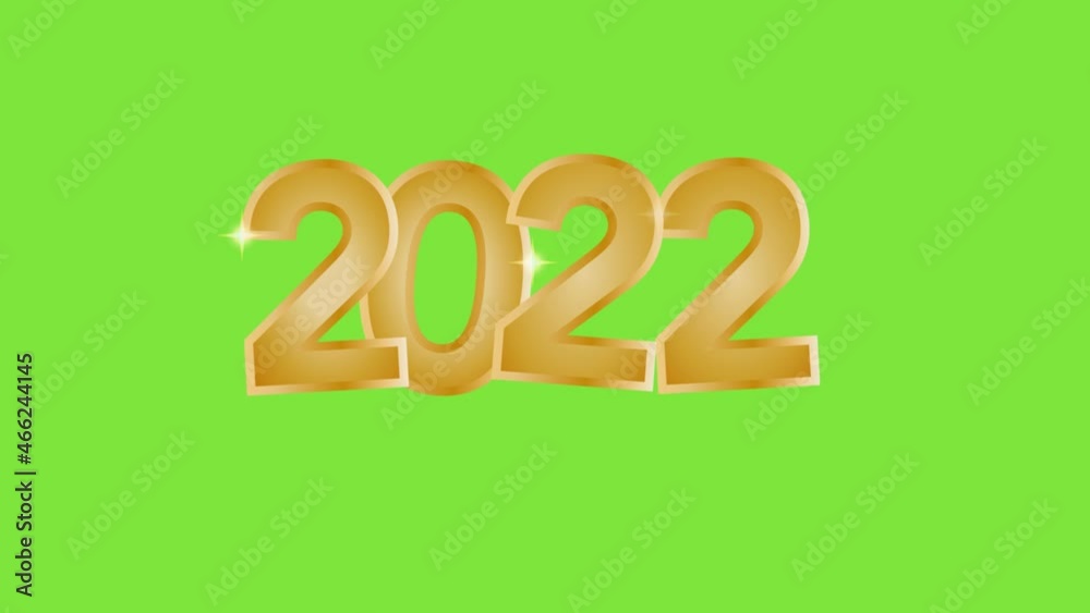 Happy New Year 2022, winter holiday greeting, animated design template. Party invitation. Green background, chroma key Happy New Year 2022, winter holiday greeting, animated design template. Party invitation. Green background, chroma key