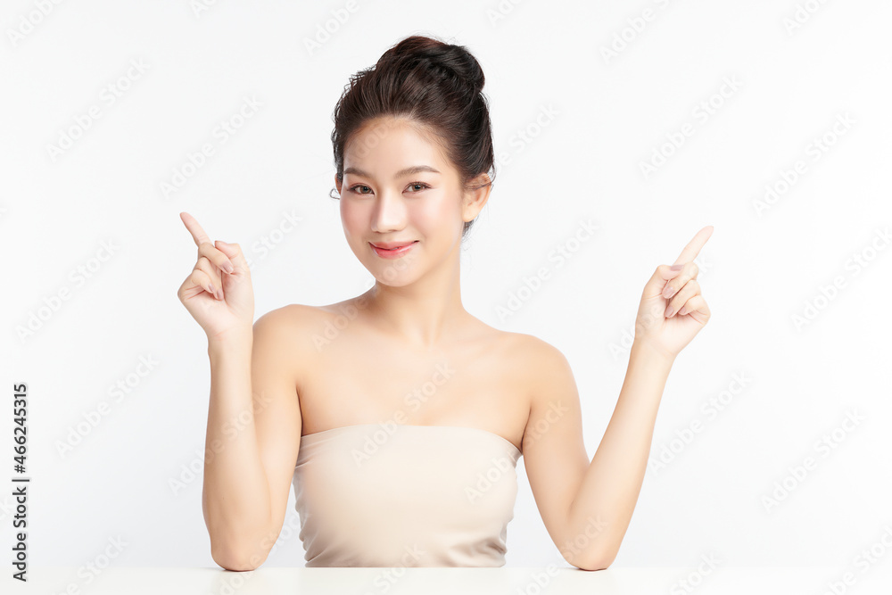 Beautiful young asian woman with clean fresh skin on white background, Face care, Facial treatment, Cosmetology, beauty and spa, Asian women portrait. Beautiful young asian woman with clean fresh skin on white background, Face care, Facial treatment, Cosmetology, beauty and spa, Asian women portrait.