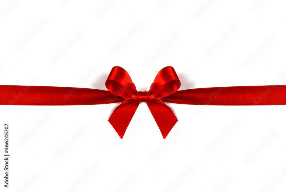 Red bow on white background Red bow on white background