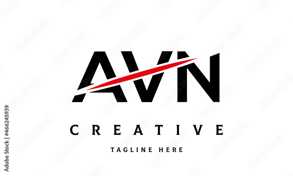 Obraz premium AVN creative cut three latter logo