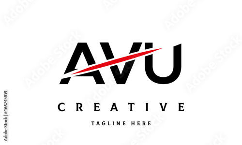 AVU creative cut three latter logo photo