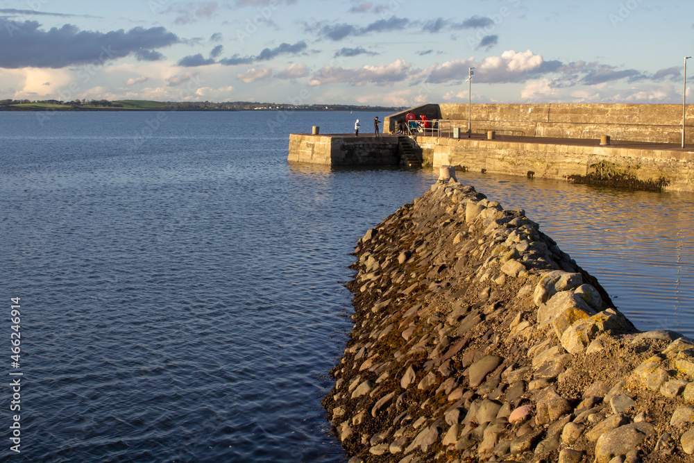The scenic pier and harbour at the remote village of Ballyhalber on the Ards Peninsula, Ireland