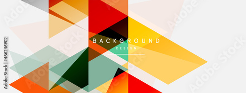 Color triangles composition, geometric abstract background. Techno or business concept, pattern for wallpaper, banner, background, landing page