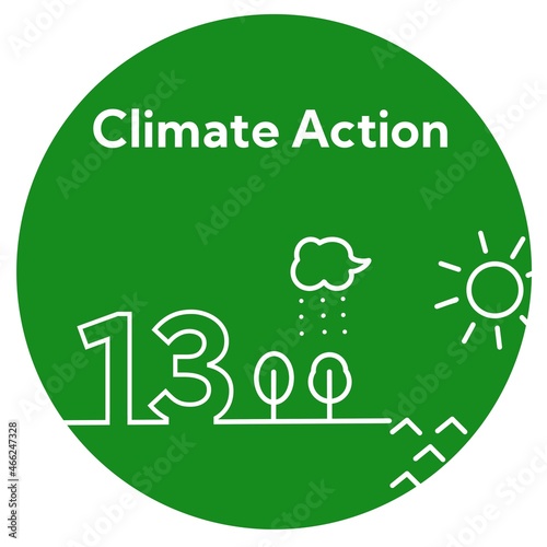 SDGs 13.Climate Action -気候変動に具体的な対策を-　シンプルアイコン素材