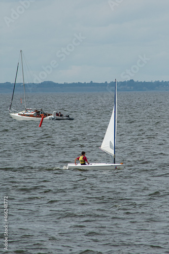 children's sailing regatta on the Volga River