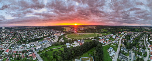 Pfaffenhofen Ilm Bavarian Sunset Phase with a dramatic field of clouds