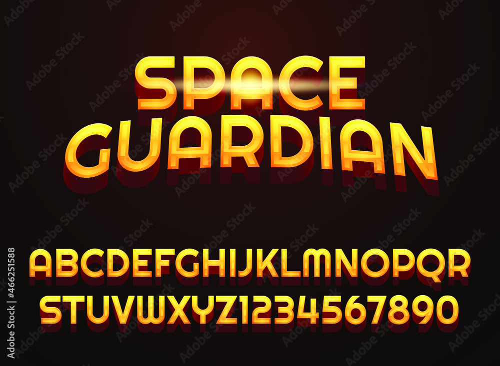 fantasy yellow space guardians text effect perfect for game logo title