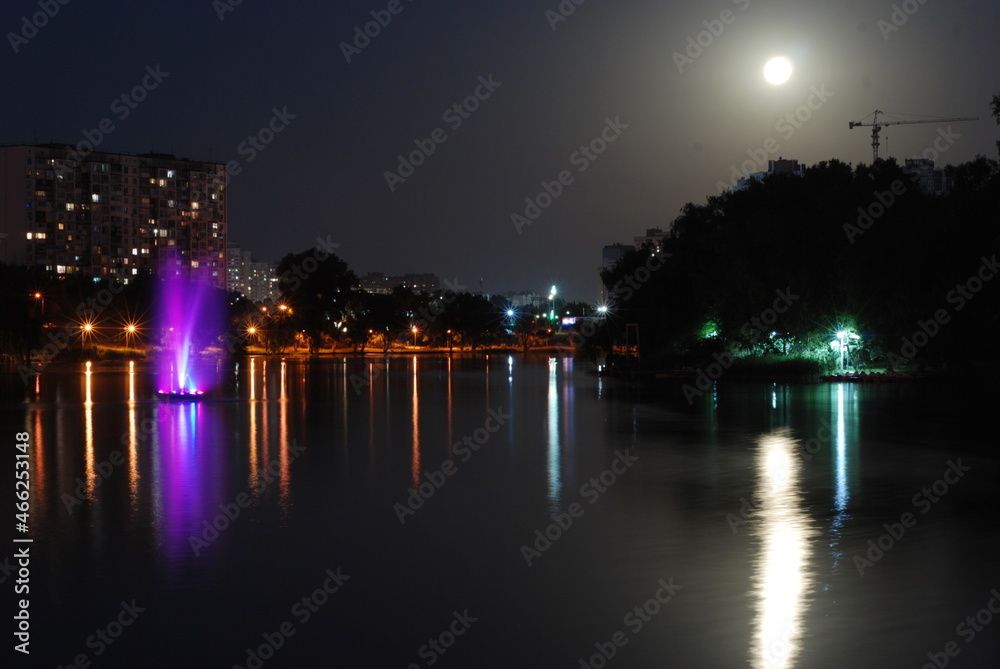 night view of the lake
