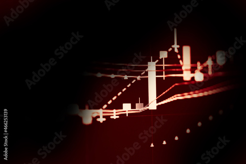 Business graph background: Analysis business accounting on info sheets. Businessman hand working on analyzing investment charts for Gold market, Forex market and Crude oil trading market.