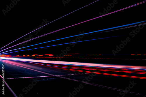 lights of cars with night. long exposure