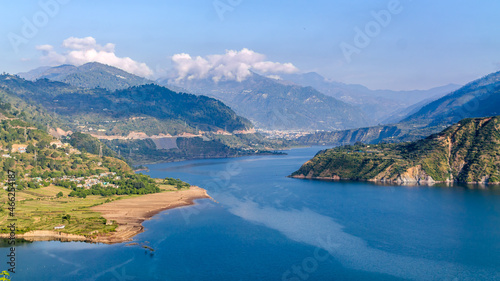 Landscape of Tehri Dam reservoir, the tallest dam in India © mrinal