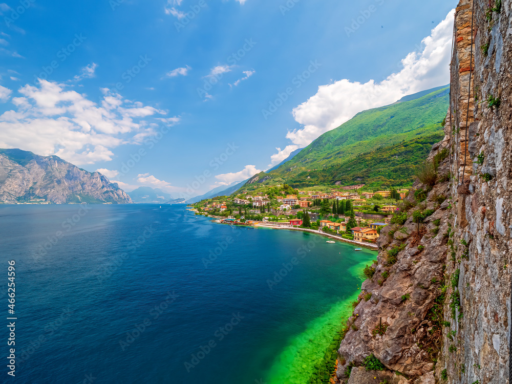 Obraz premium View from Malcesine Castle to the Lago di Garda in Summer