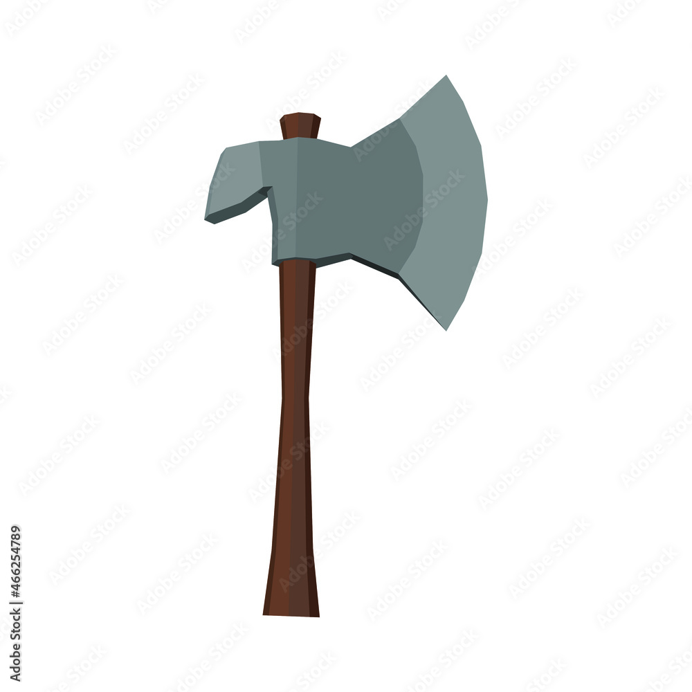 Vector Axe, Low poly axe isolated on a white background. Vector illustration. Vector Axe, Low poly axe isolated on a white background. Vector illustration.