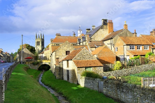 View of the old town of Helmsley, North Yorkshire, England, in October, 2021. © Peter