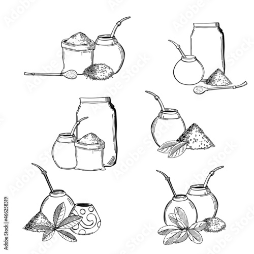 Sketch yerba mate set.