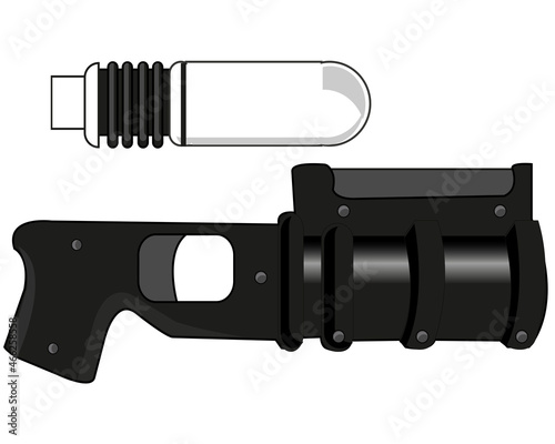 Underbarrel grenade launcher white background is insulated