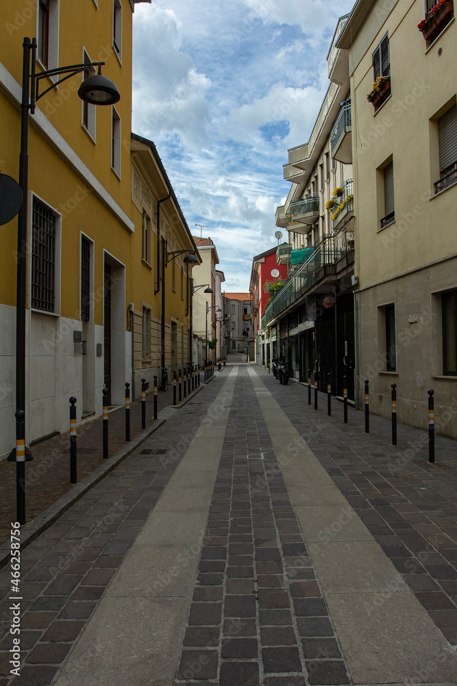 Typical Italian streets. Different street constructions in Europe.