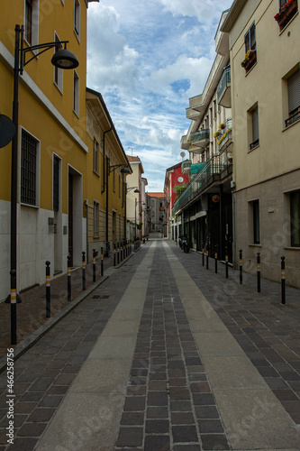 Typical Italian streets. Different street constructions in Europe.
