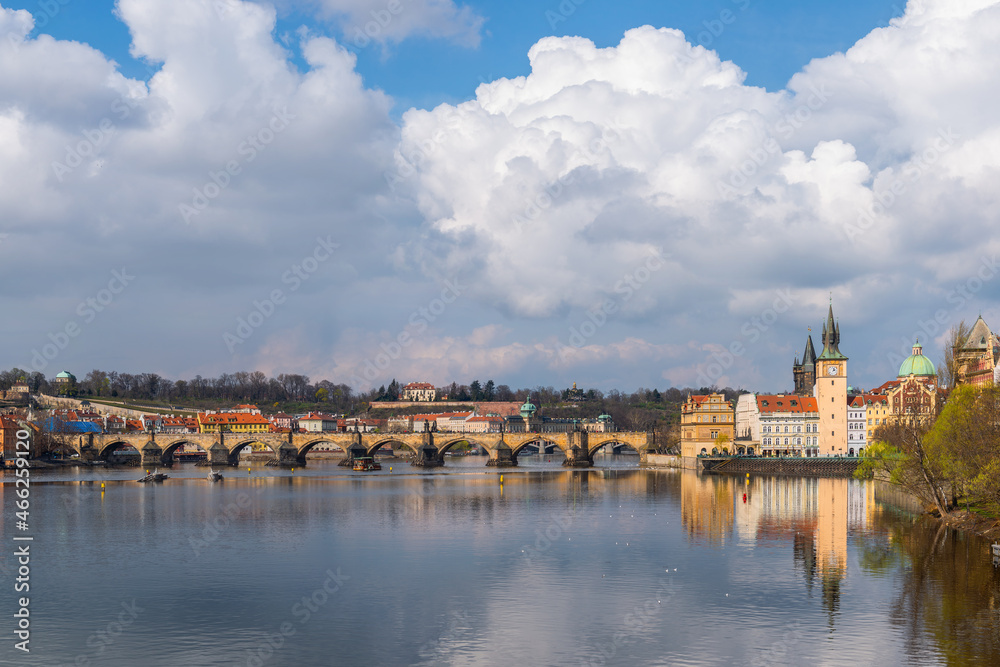 Fototapeta premium Vltava River and Charles Bridge in Prague