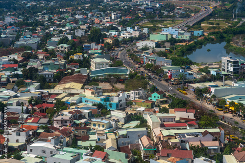 Bird view of Cityscape of Vietnam town at daytime