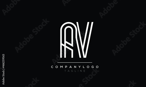 Abstract Letter Initial AV VA Vector Logo Design Template