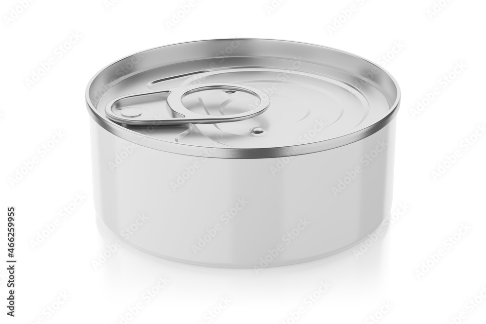 Tin can isolated on white background. 3D rendering. Tin can isolated on white background. 3D rendering.