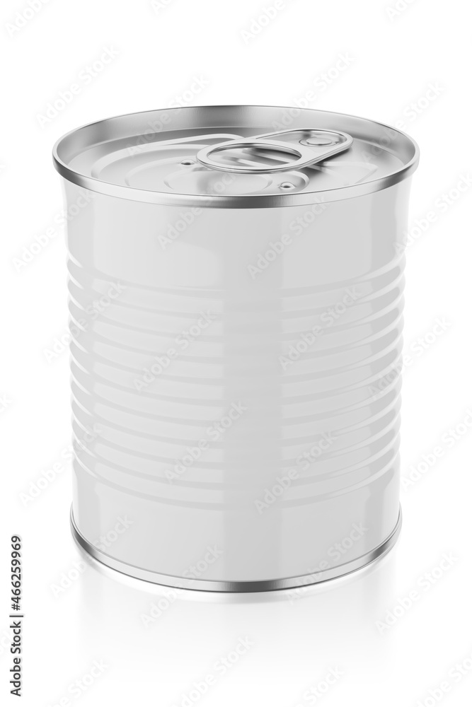 Tin can isolated on white background. 3D rendering. Tin can isolated on white background. 3D rendering.