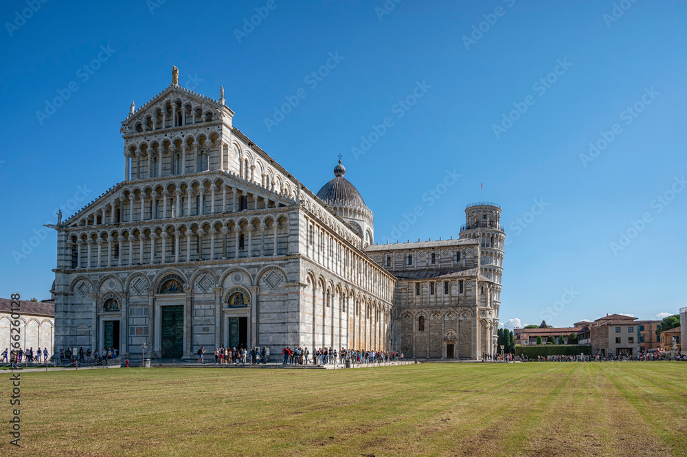 The Cathedral of Pisa with the Leaning Tower in the background