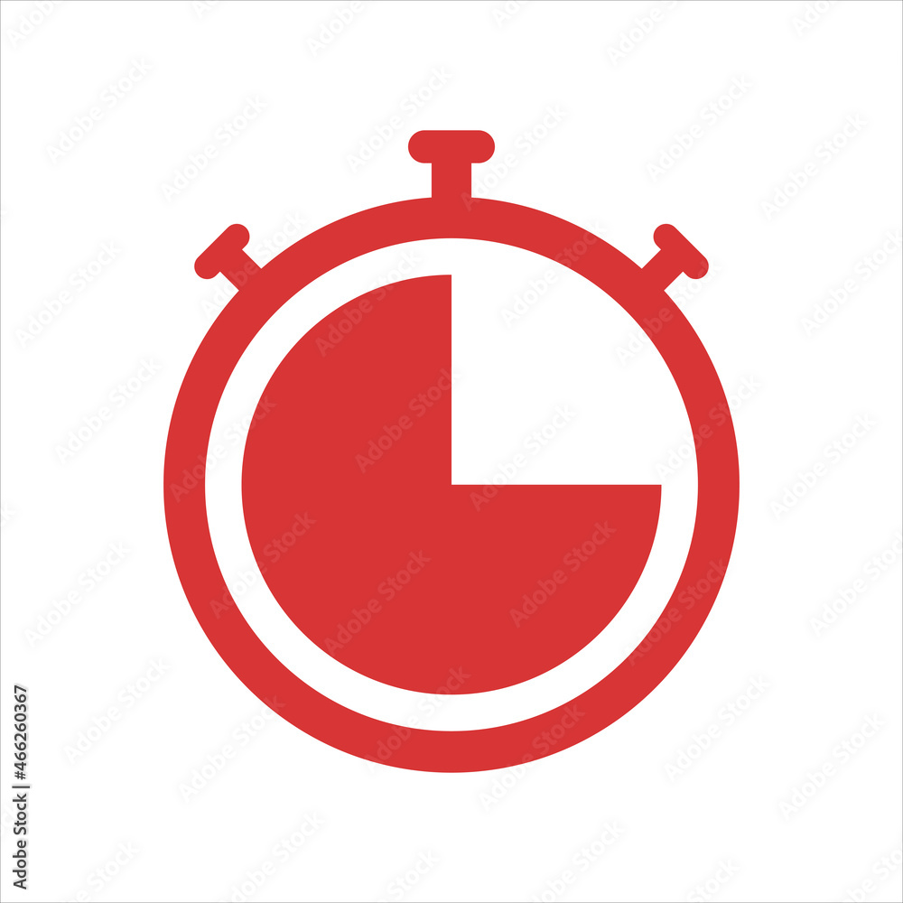 Stopwatch vector icon. Red symbol Stopwatch vector icon. Red symbol
