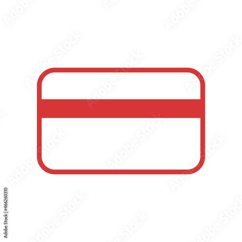 Credit card vector icon. Red symbol