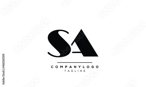 Abstract Letter Initial SA AS Vector Logo Design Template