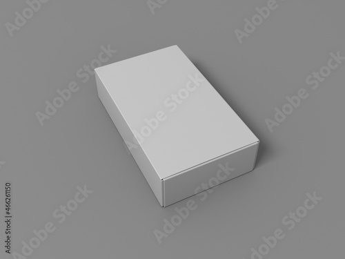3d rendering of a white cardboard box for cards or other products