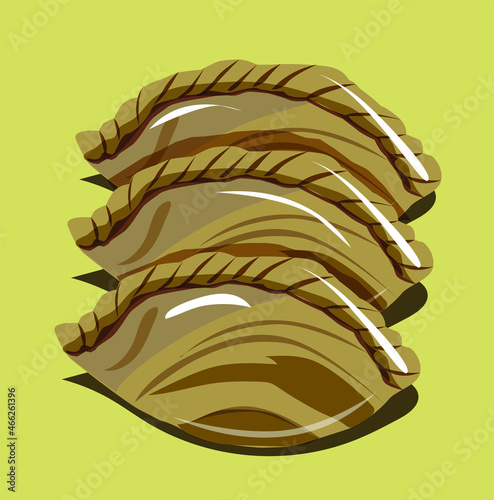 Curry puffs illustration on yellow background
For illustration, menu, food, dessert, card, poster, public relations event. Other designs