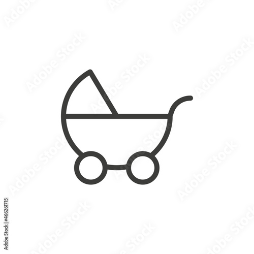 Baby carriage icon with white background