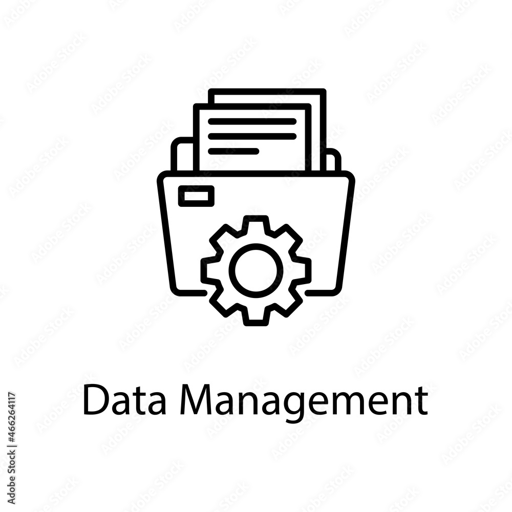 Data management vector outline Icon Design illustration. Web Analytics Symbol on White background EPS 10 File Data management vector outline Icon Design illustration. Web Analytics Symbol on White background EPS 10 File