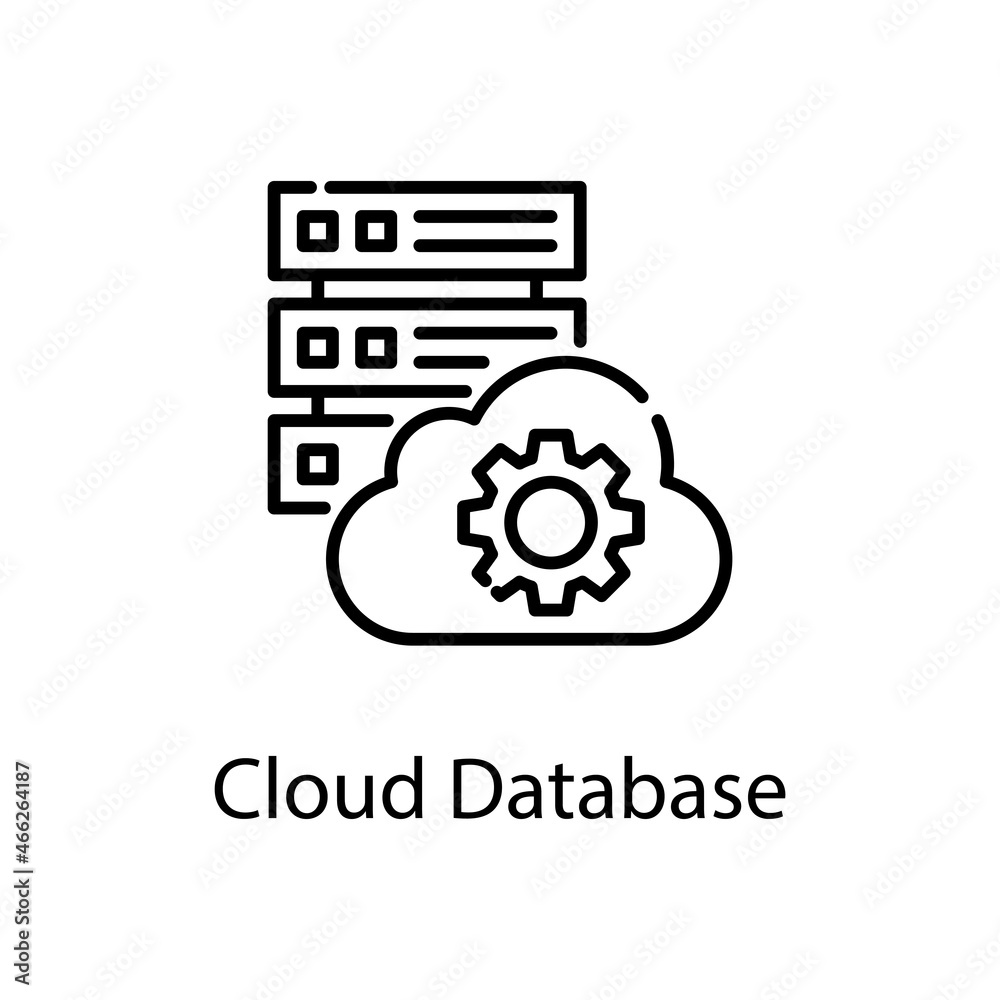 Cloud database vector outline Icon Design illustration. Web Analytics Symbol on White background EPS 10 File Cloud database vector outline Icon Design illustration. Web Analytics Symbol on White background EPS 10 File