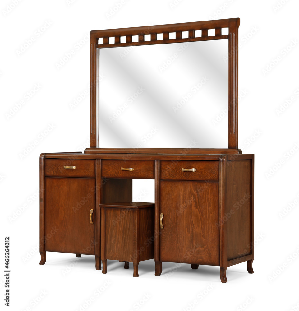 Bed dressing table isolated on white background Bed dressing table isolated on white background