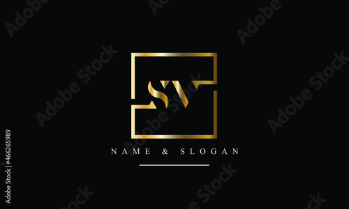 SV, VS, S, V abstract letters logo monogram