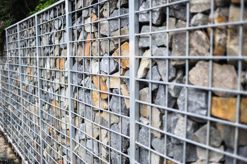 wall installed as gabion fence