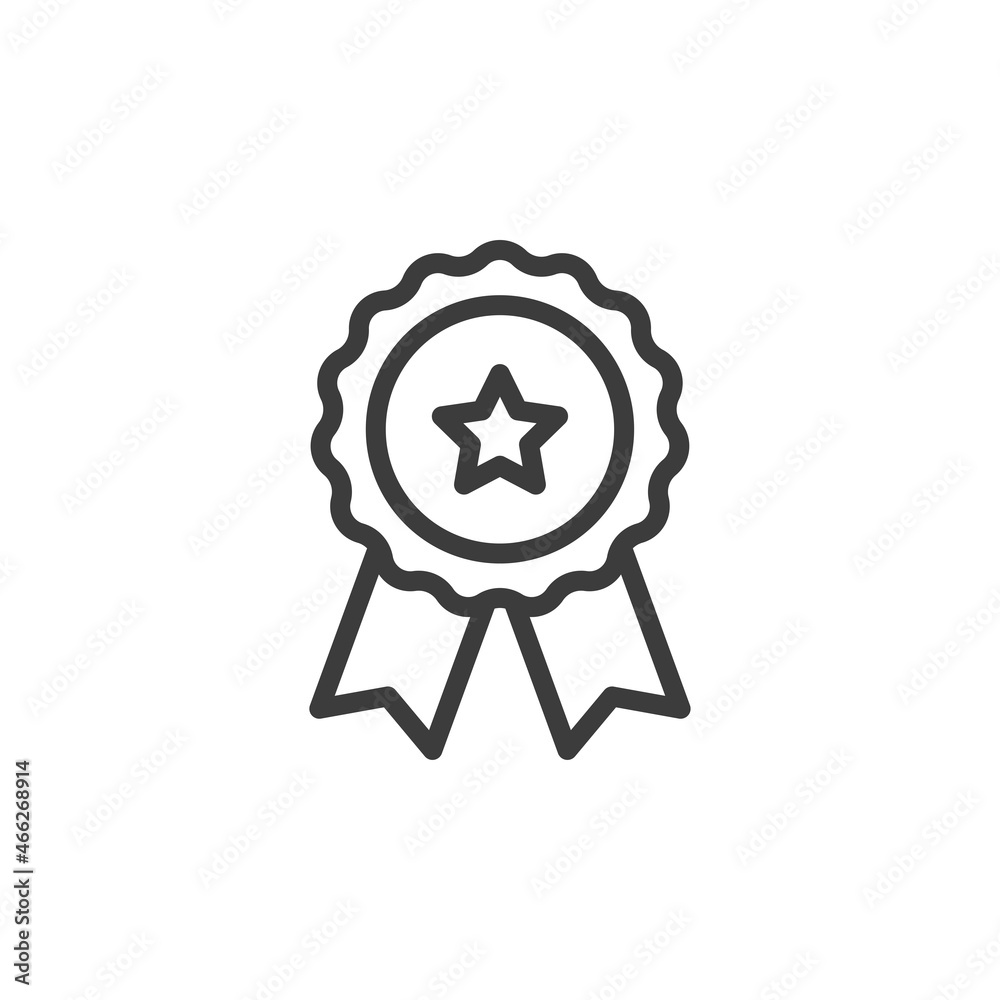Ribbon with star icon and white background Ribbon with star icon and white background