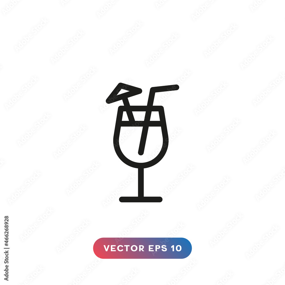Glass with straw and umbrella. Drink glass icon with white background. Glass with straw and umbrella. Drink glass icon with white background.